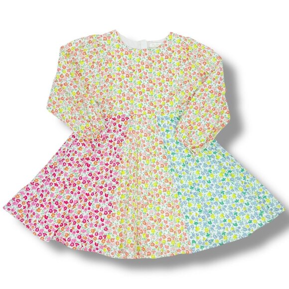 Mini Boden Rainbow Hotchpotch Floral Print Long Sleeve Twirl Dress 6-7 6 - 7 - Picture 1 of 16